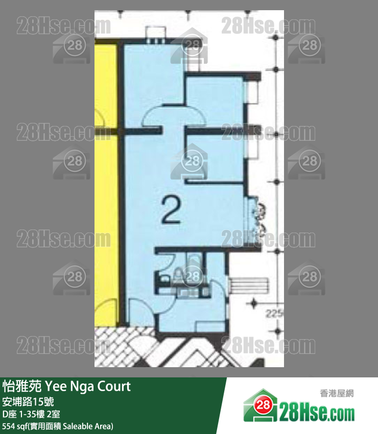 怡雅苑 D座 1樓 2室 平面圖