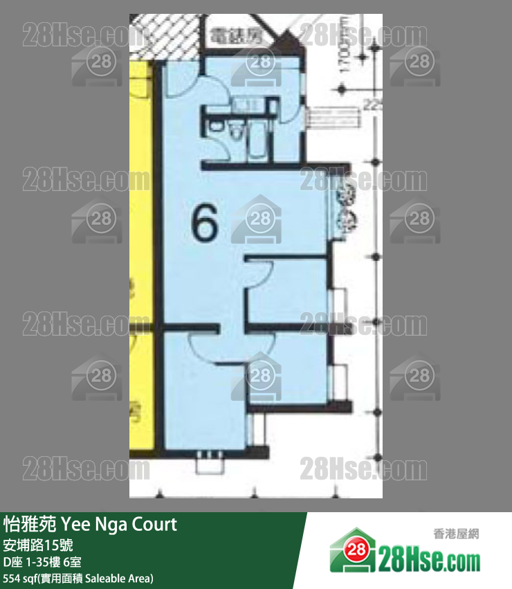 怡雅苑 D座10樓 6室 平面圖