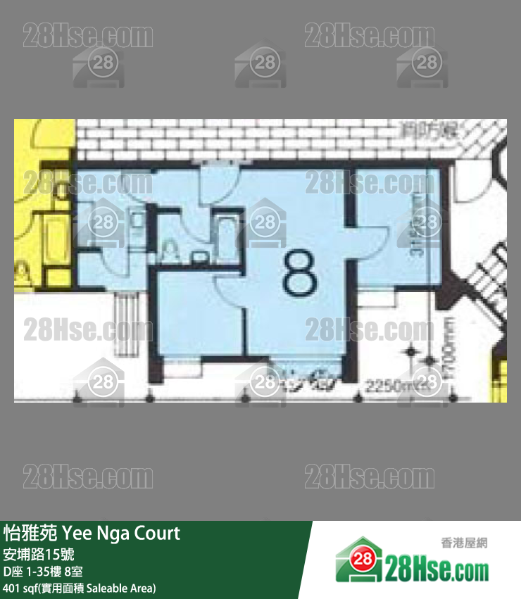 怡雅苑 D座17樓 8室 平面圖