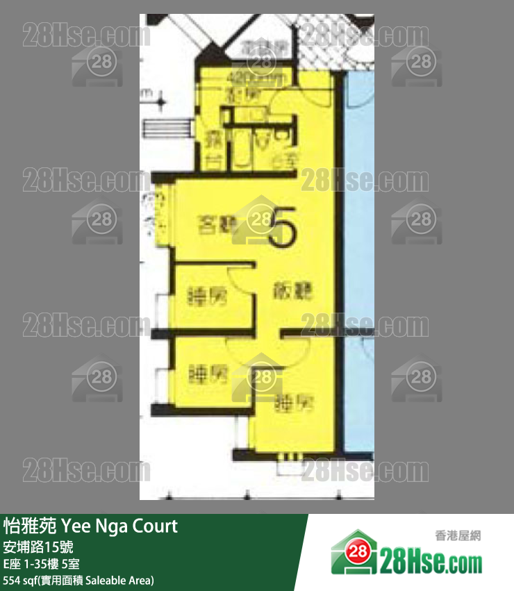 怡雅苑 E座11樓 5室 平面圖