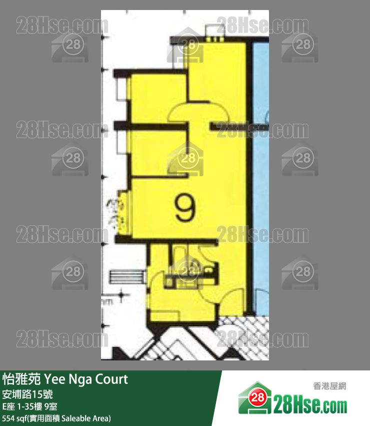 怡雅苑 E座25樓 9室 平面圖