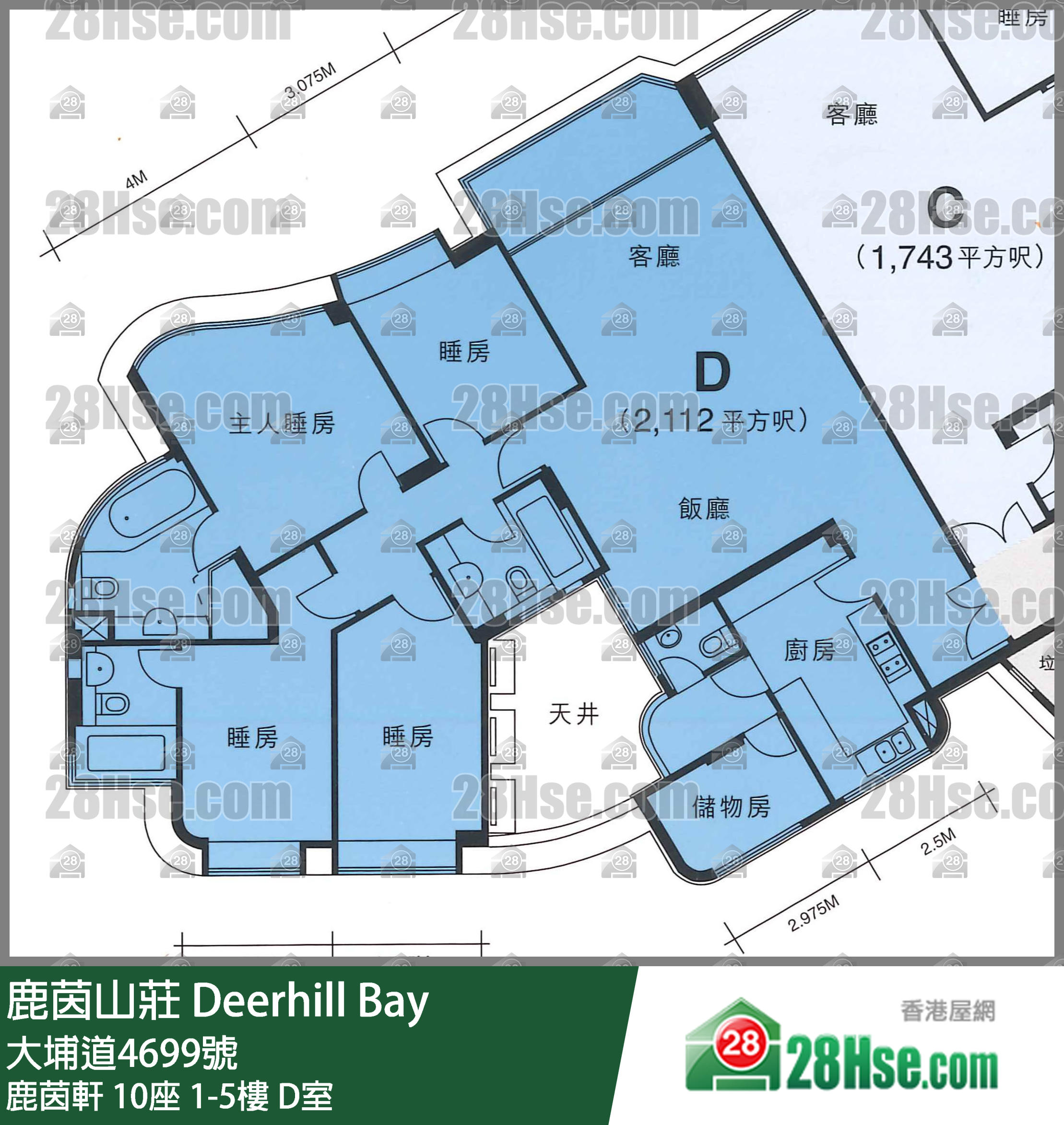 鹿茵山莊 鹿茵軒10座3樓 D室 平面圖