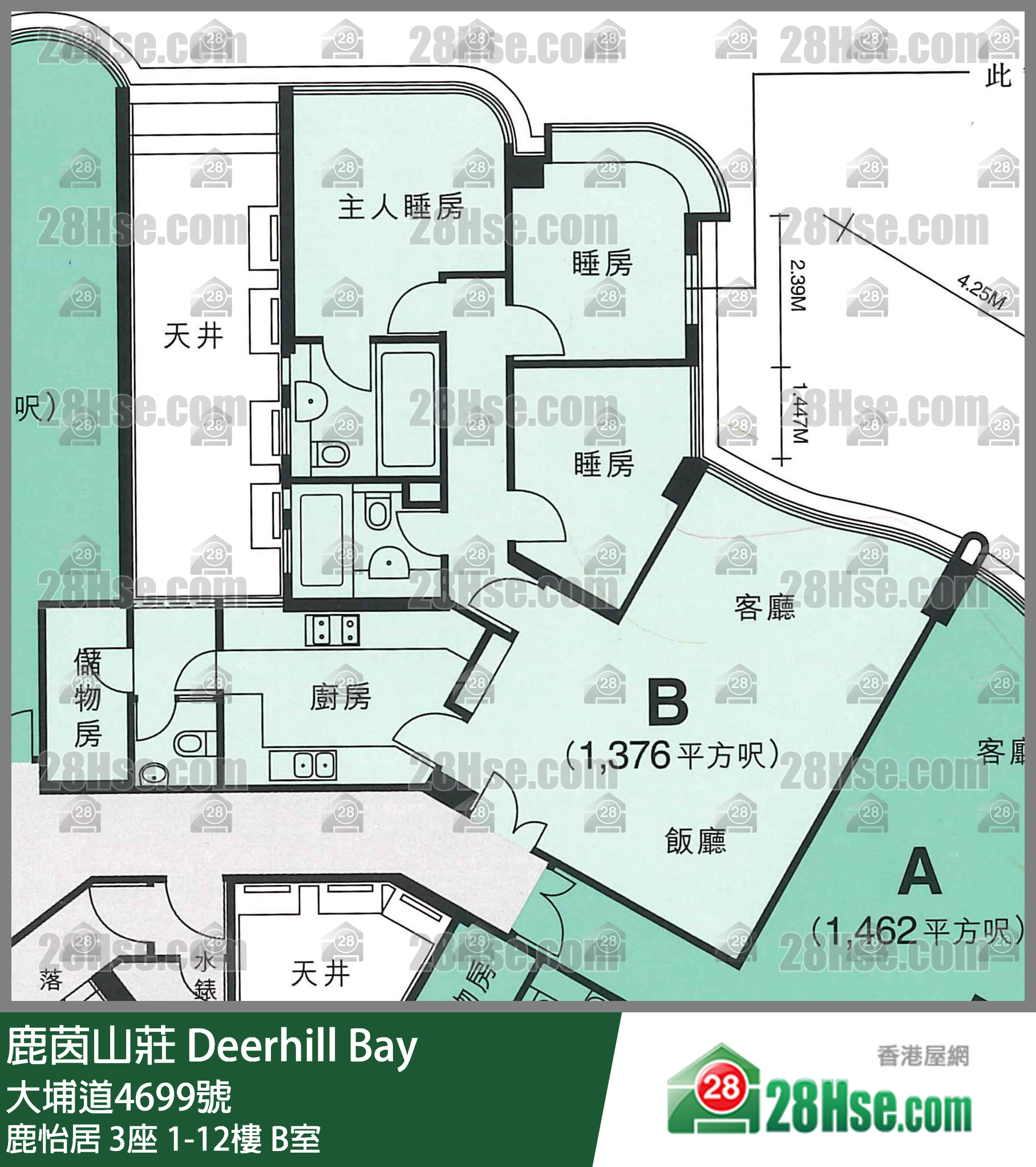 鹿茵山庄 鹿怡居3座11楼 B室 平面图