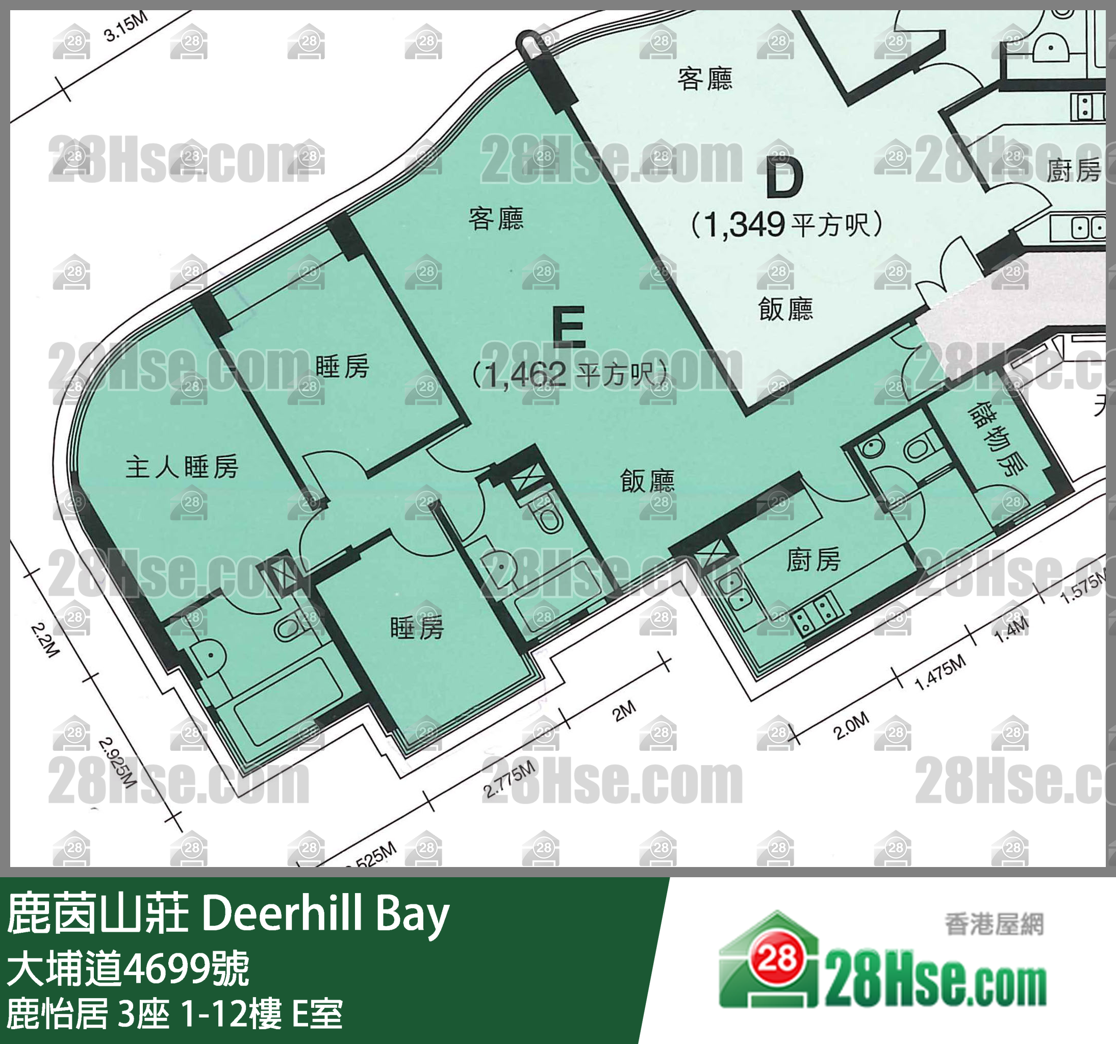 鹿茵山庄 鹿怡居3座7楼 E室 平面图