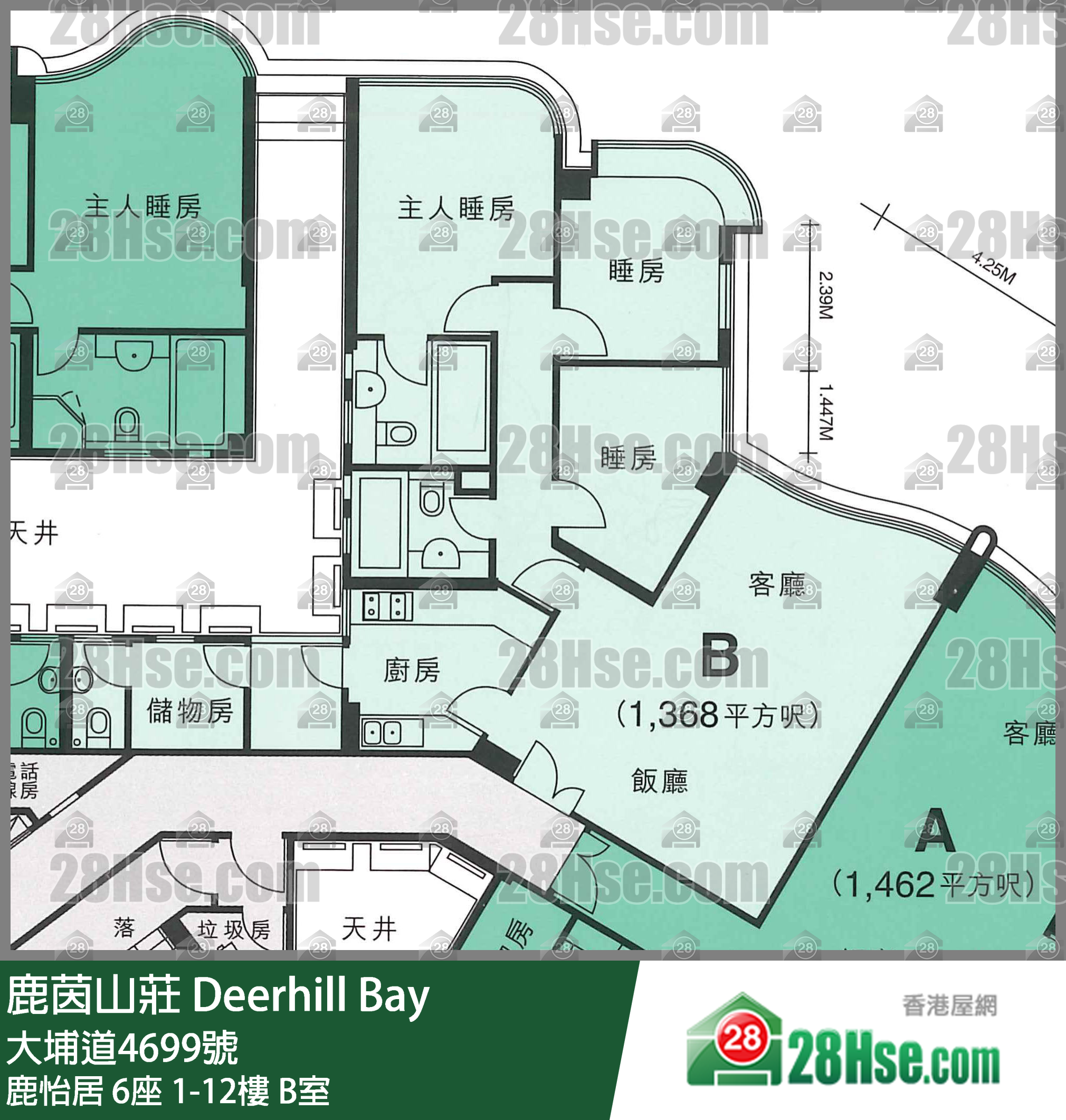 鹿茵山庄 单位平面图(由 28Hse 提供)