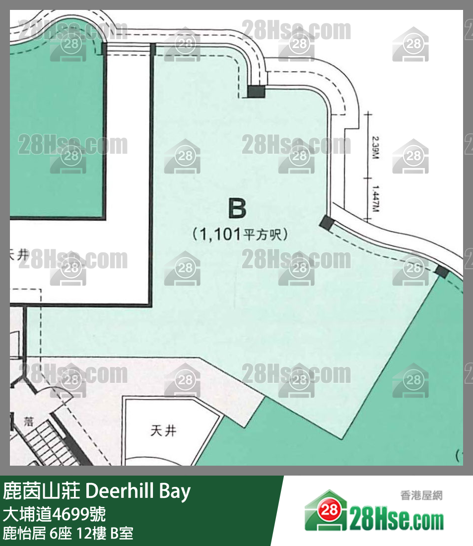 鹿茵山庄 鹿怡居 6座 12楼 B室 平面图