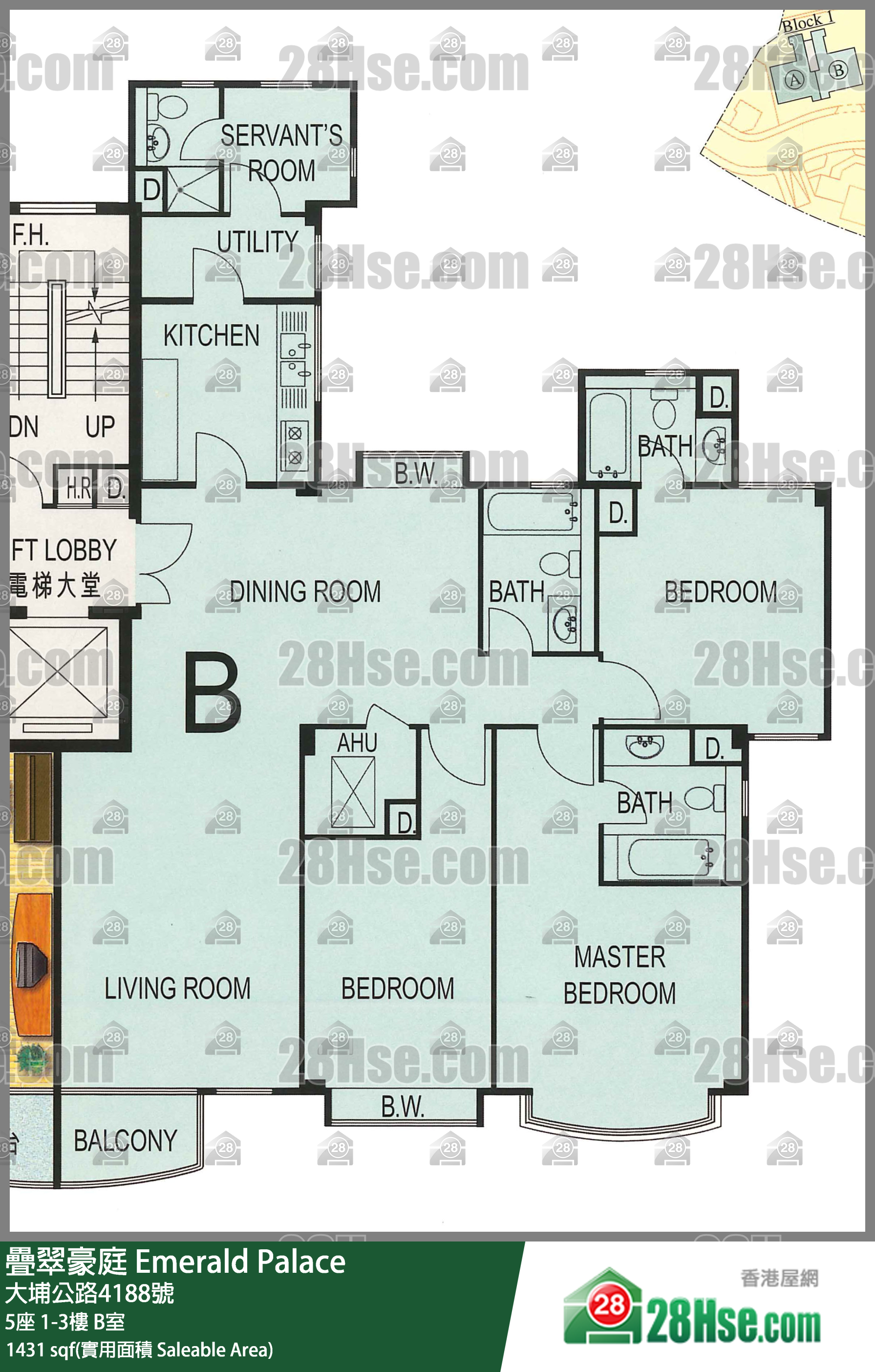 叠翠豪庭 5座1楼 B室 平面图