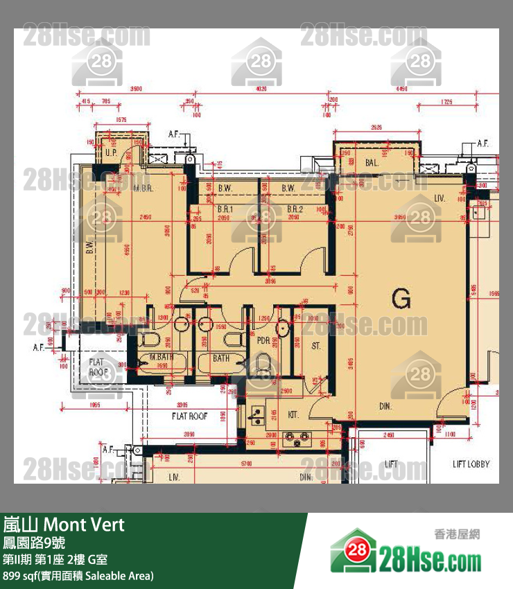 嵐山(第1期) 第II期 第1座 2樓 G室 平面圖