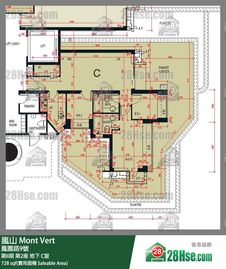 嵐山(第1期) 第II期 第2座 C室 平面圖