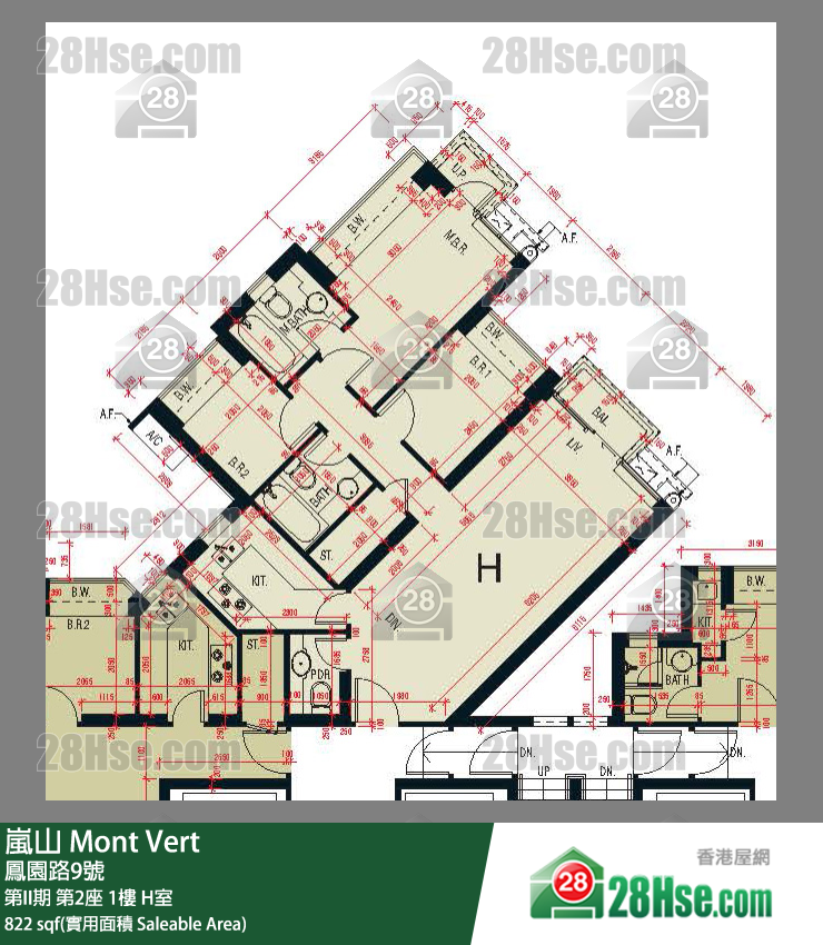 嵐山(第1期) 第II期第2座1樓 H室 平面圖