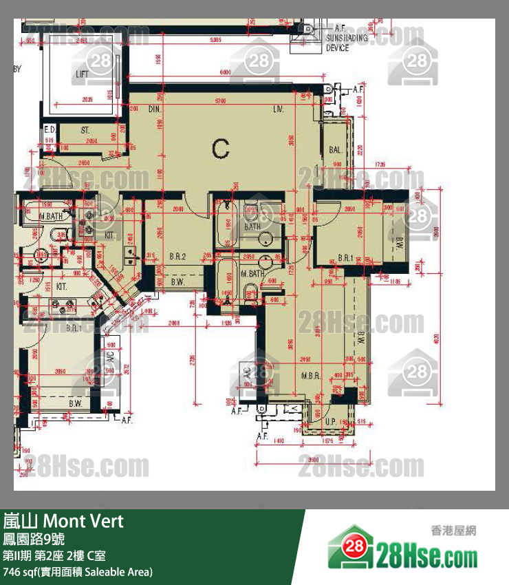 嵐山(第1期) 第II期 第2座 2樓 C室 平面圖