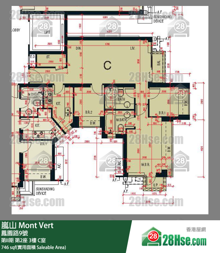 岚山(第1期) 第II期第2座3楼 C室 平面图