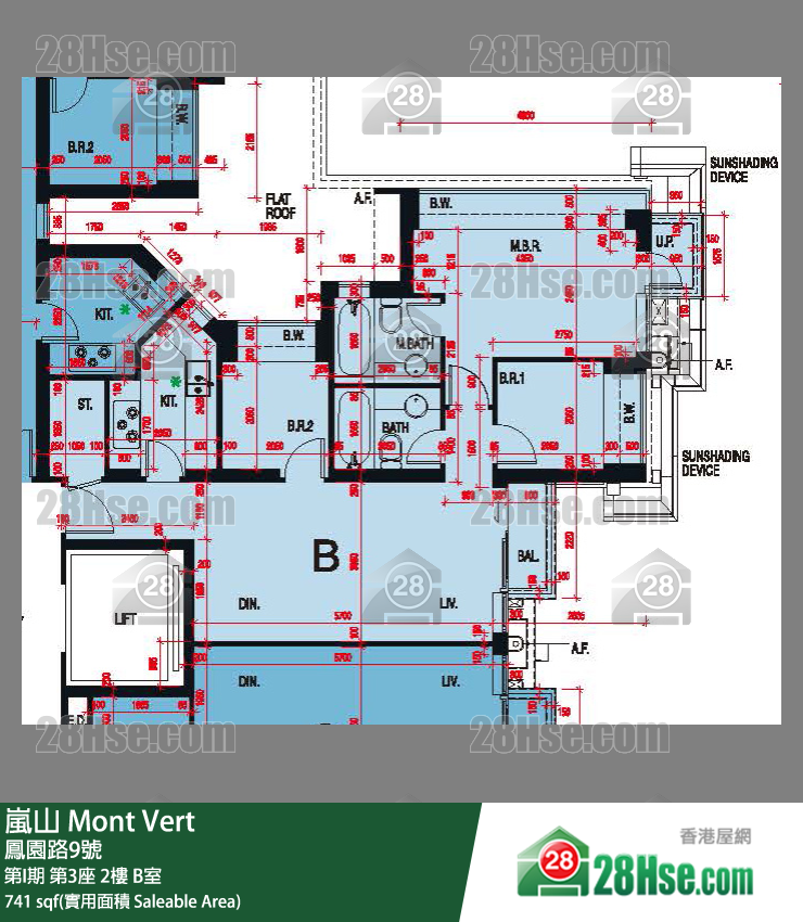 嵐山(第1期) 第I期第3座2樓 B室 平面圖