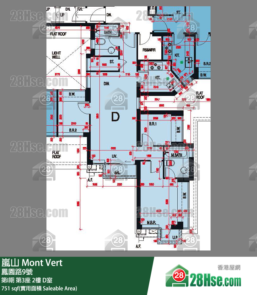 岚山(第1期) 第I期 第3座 2楼 D室 平面图