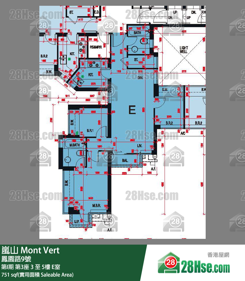 嵐山(第1期) 第I期 第3座 5樓 E室 平面圖