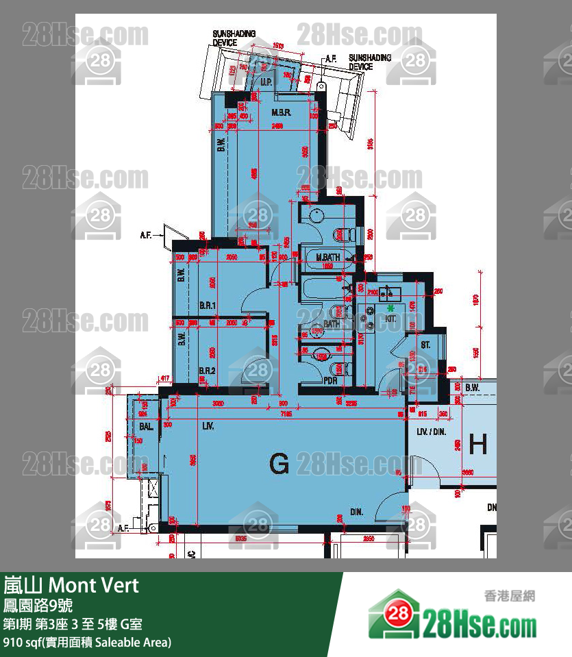 嵐山(第1期) 第I期 第3座 3樓 G室 平面圖