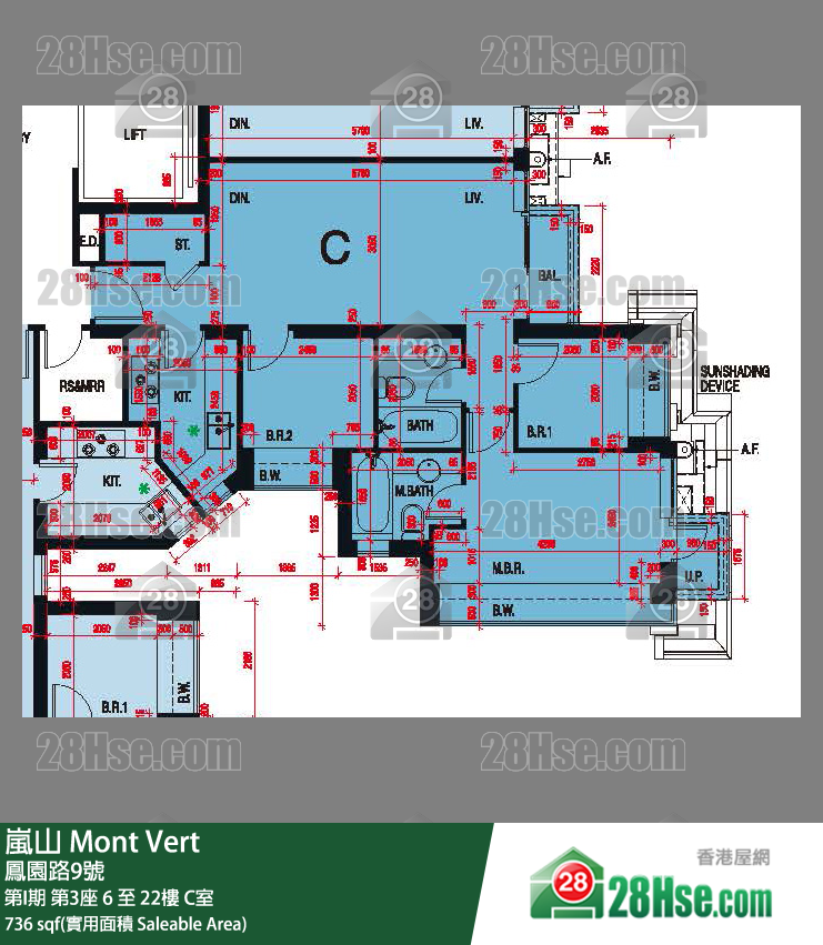 嵐山(第1期) 第I期 第3座 8樓 C室 平面圖