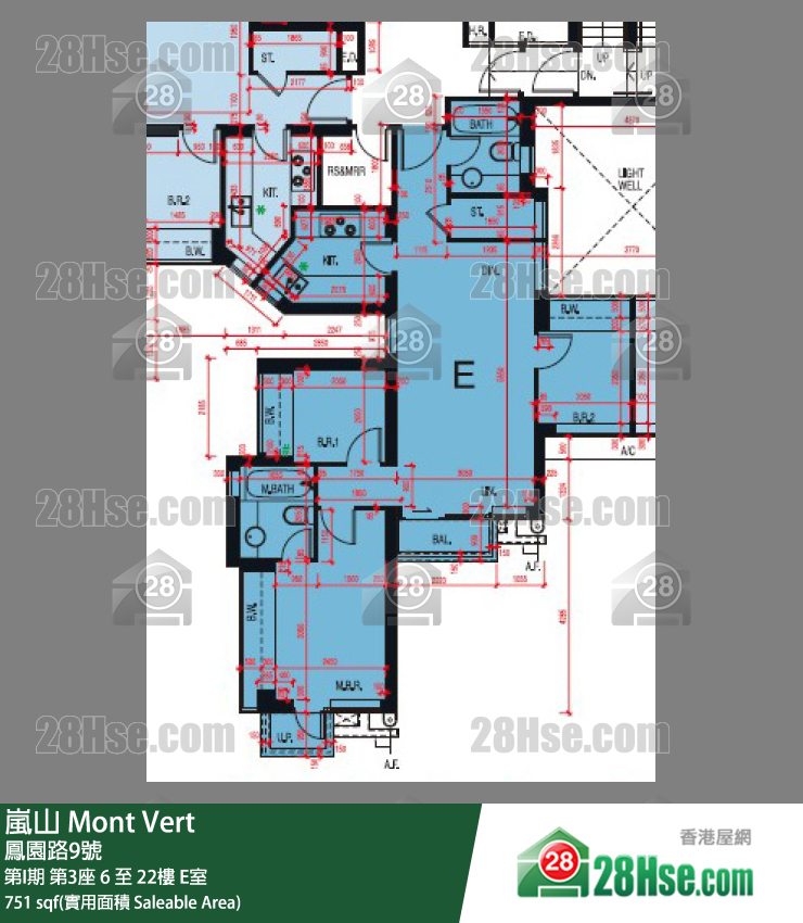 嵐山(第1期) 第I期 第3座 7樓 E室 平面圖