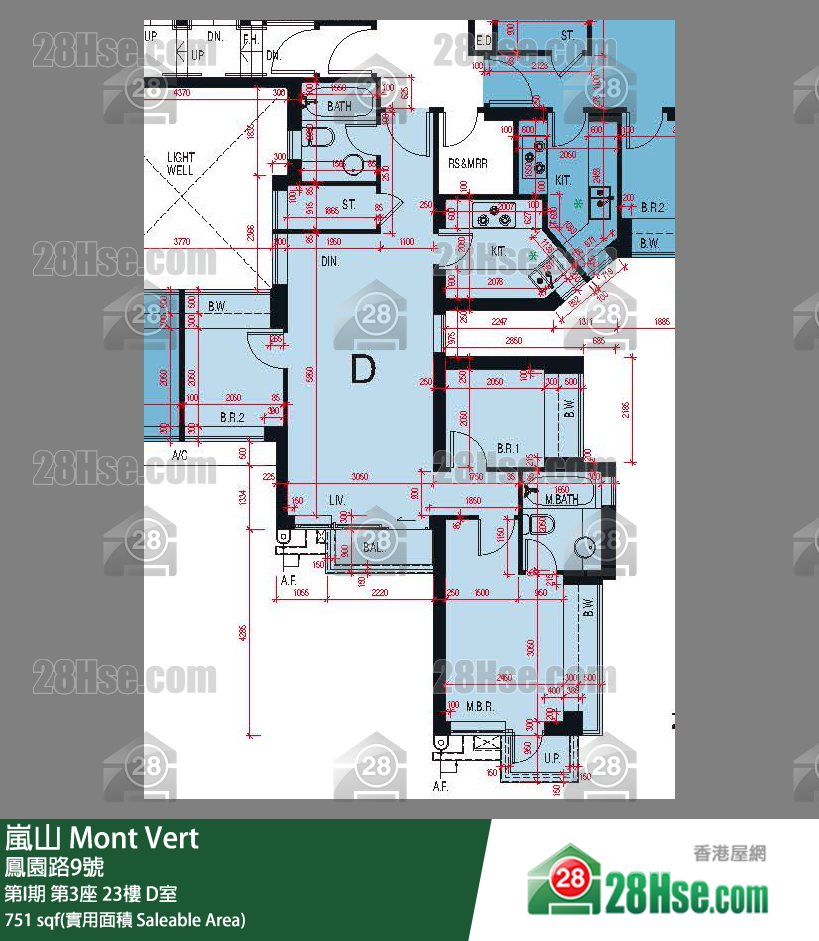 嵐山(第1期) 第I期 第3座 23樓 D室 平面圖