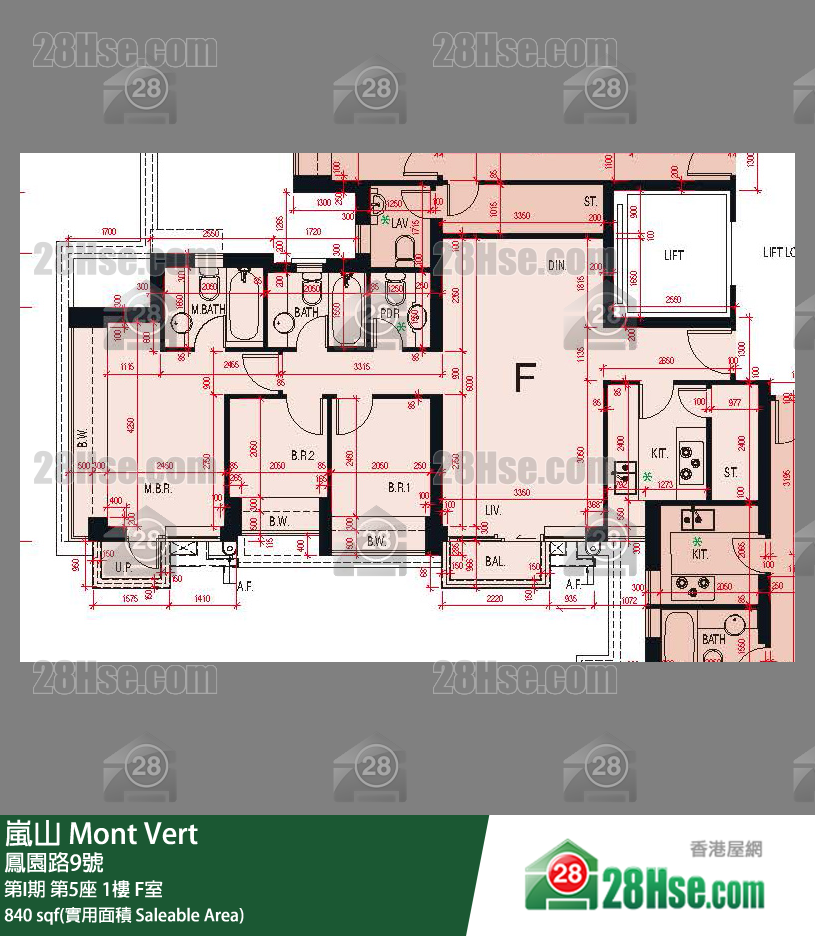 嵐山(第1期) 第I期 第5座 1樓 F室 平面圖
