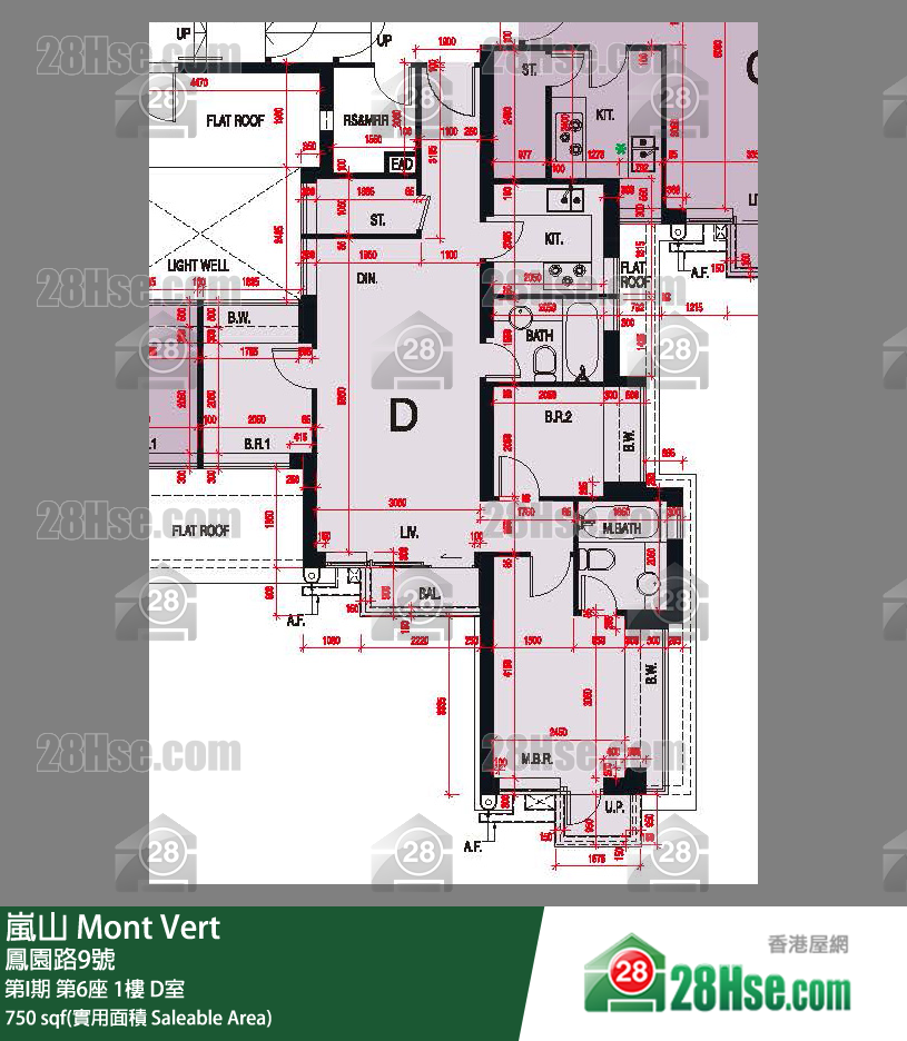 嵐山(第1期) 第I期第6座1樓 D室 平面圖
