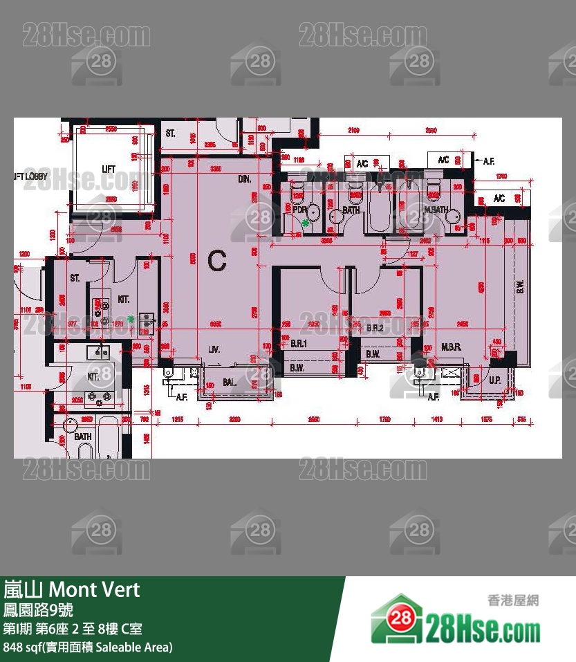 嵐山(第1期) 第I期第6座3樓 C室 平面圖