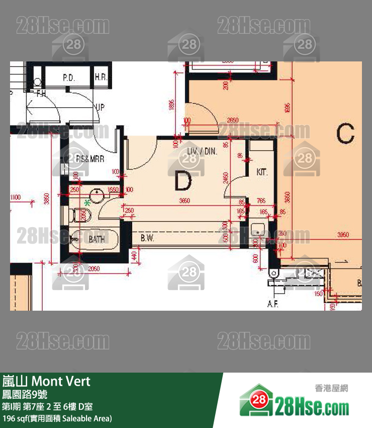 嵐山(第1期) 第I期第7座2樓 D室 平面圖