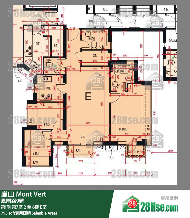 嵐山(第1期) 第I期 第7座 6樓 E室 平面圖