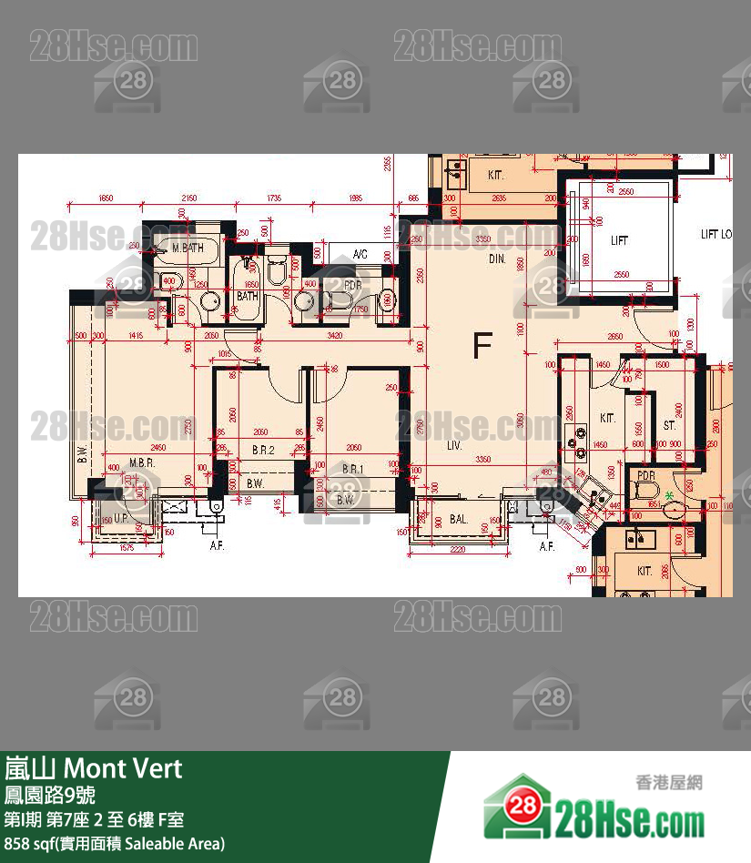 嵐山(第1期) 第I期第7座6樓 F室 平面圖