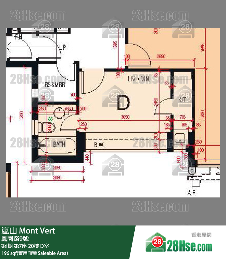 岚山(第1期) 第I期 第7座 20楼 D室 平面图