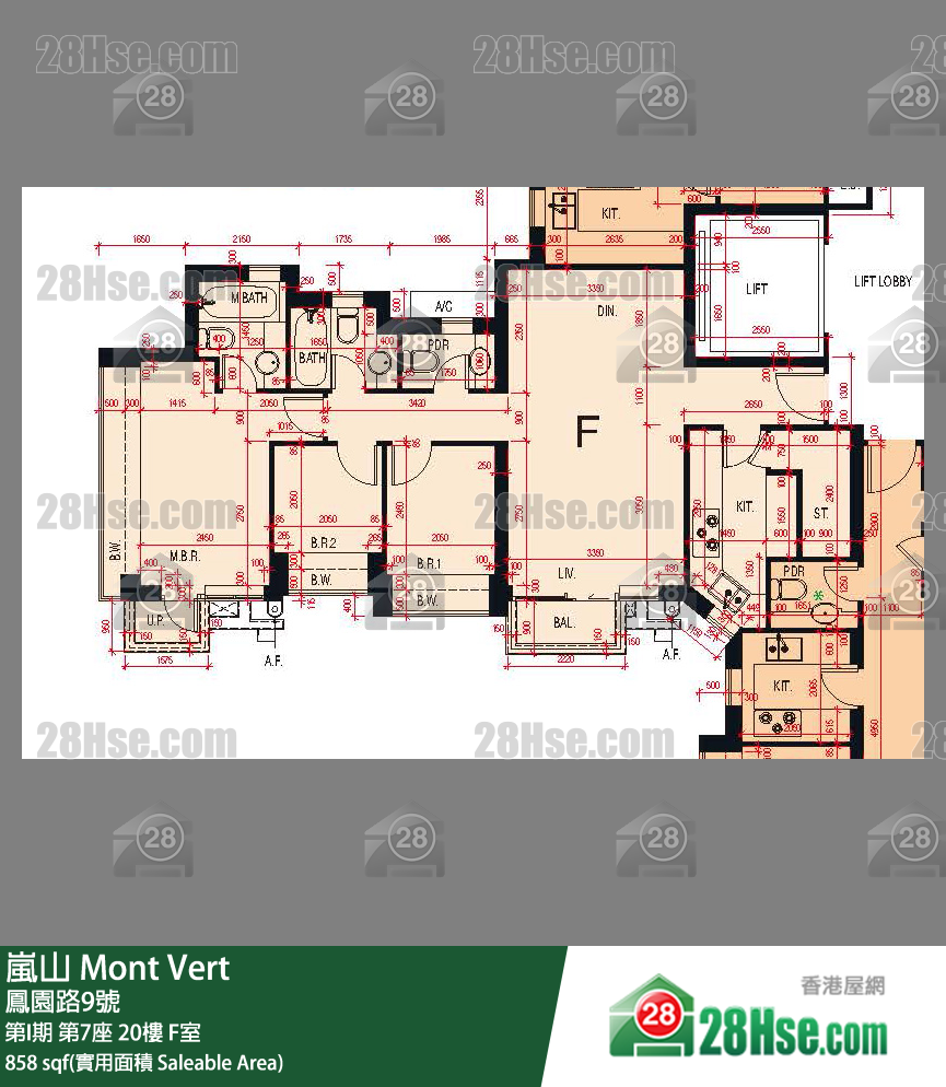 嵐山(第1期) 第I期 第7座 20樓 F室 平面圖