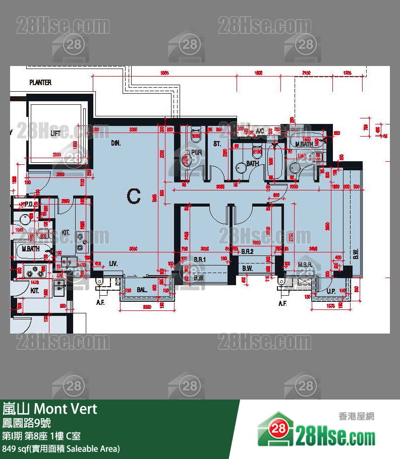 嵐山(第1期) 第I期第8座1樓 C室 平面圖