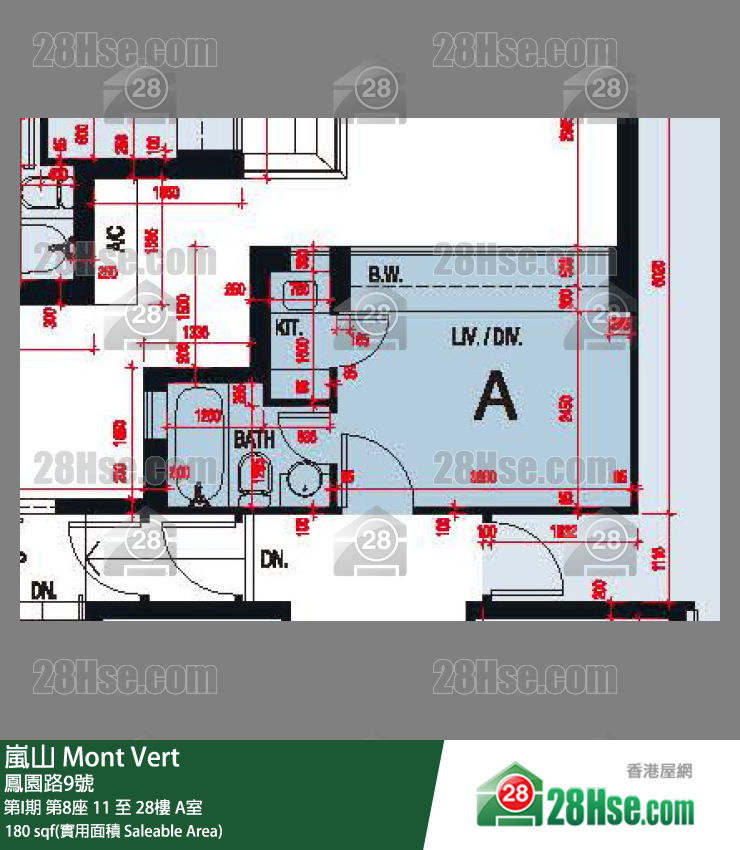 岚山(第1期) 第I期 第8座 22楼 A室 平面图
