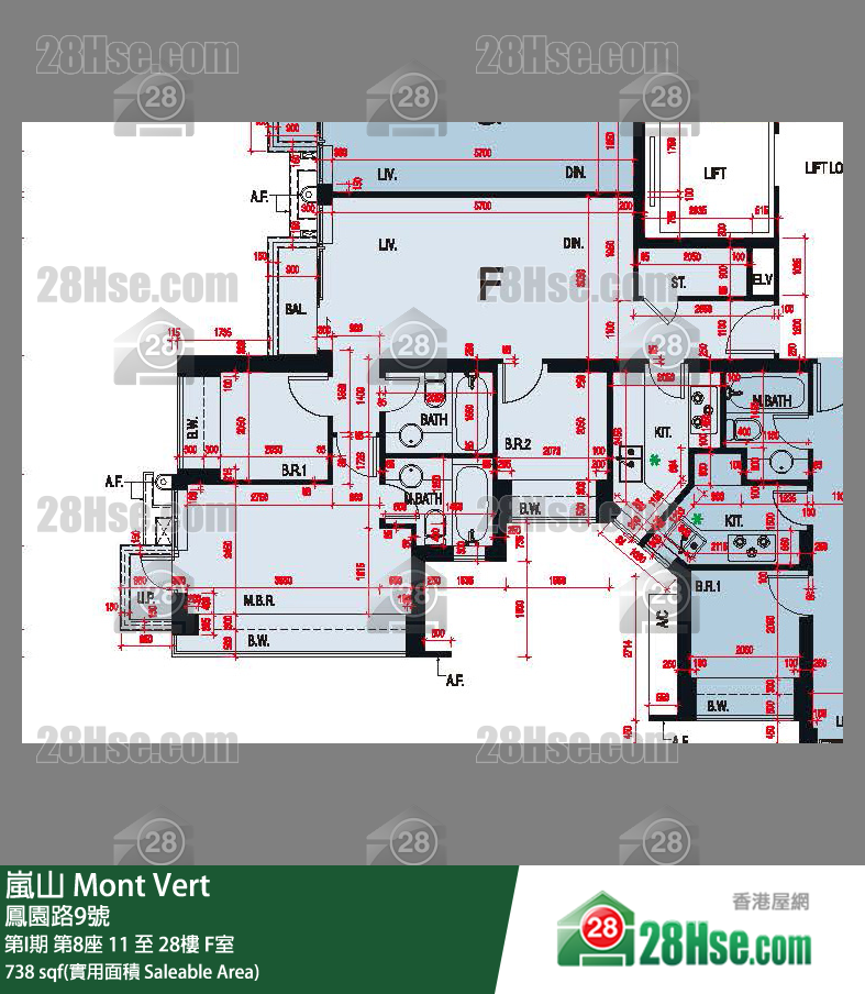 岚山 单位平面图(由 28Hse 提供)