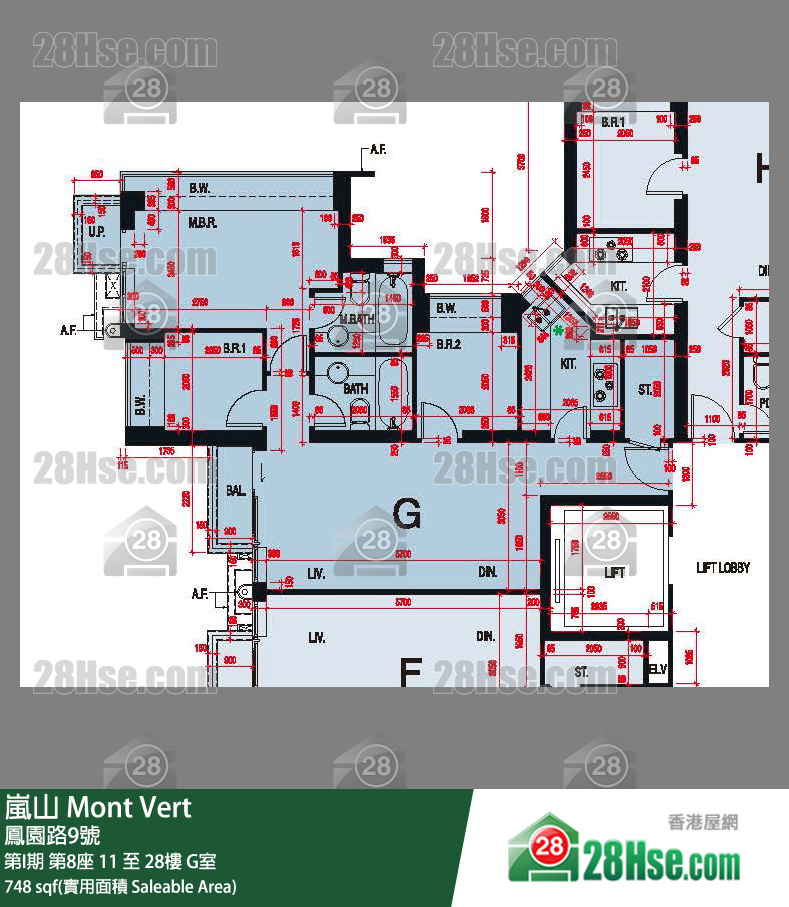 嵐山(第1期) 第I期第8座22樓 G室 平面圖