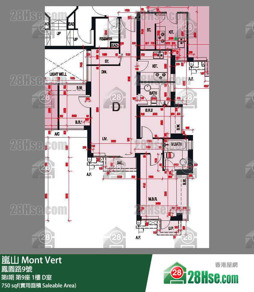 嵐山(第1期) 第I期 第9座 1樓 D室 平面圖