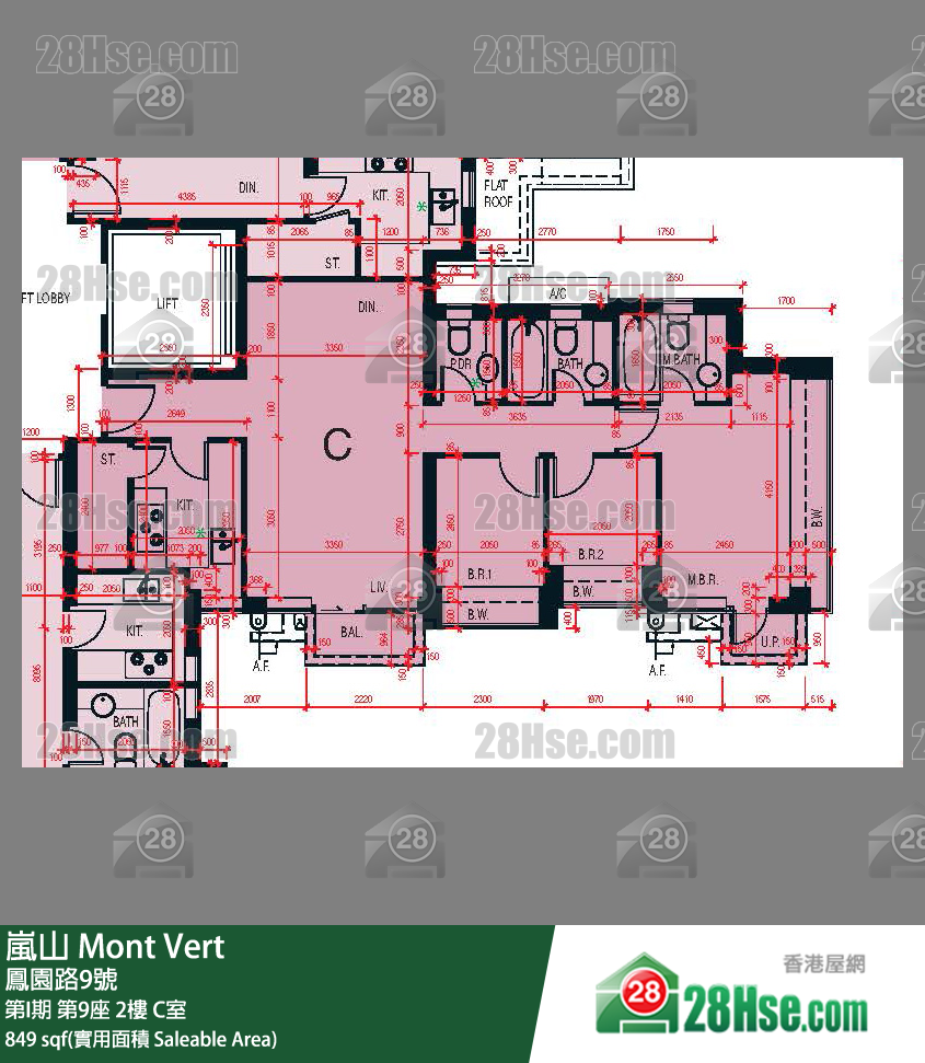 岚山(第1期) 第I期 第9座 2楼 C室 平面图