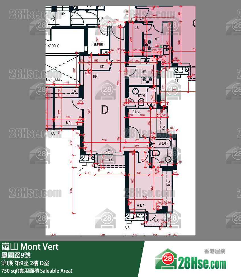 嵐山(第1期) 第I期 第9座 2樓 D室 平面圖