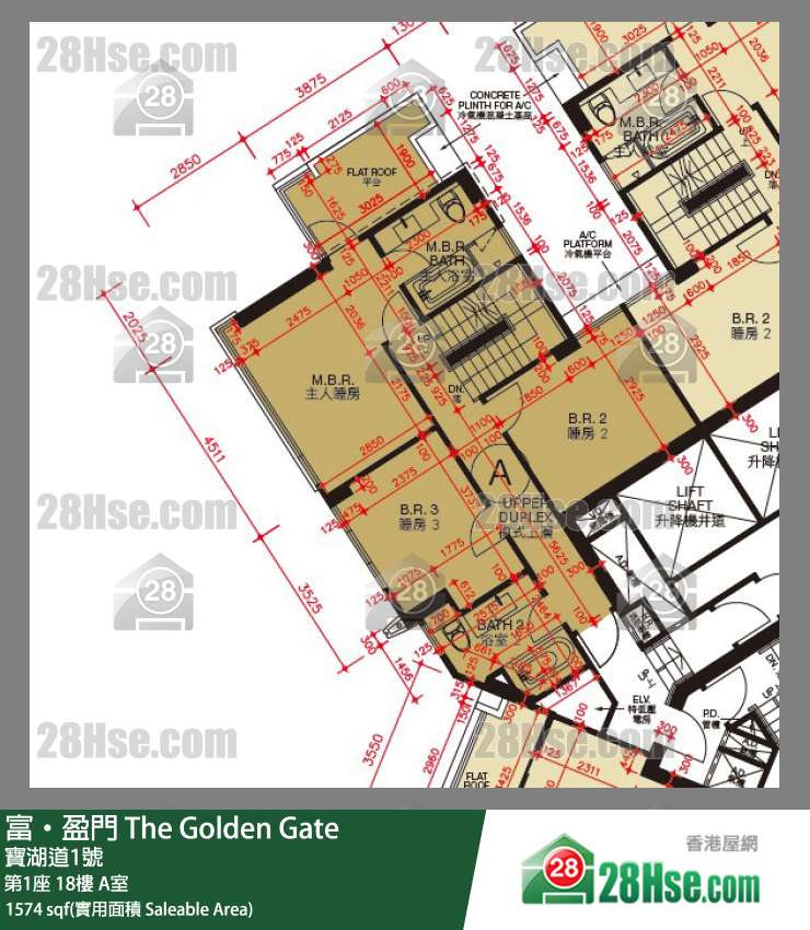 富盈门 第1座 18楼 A室 平面图