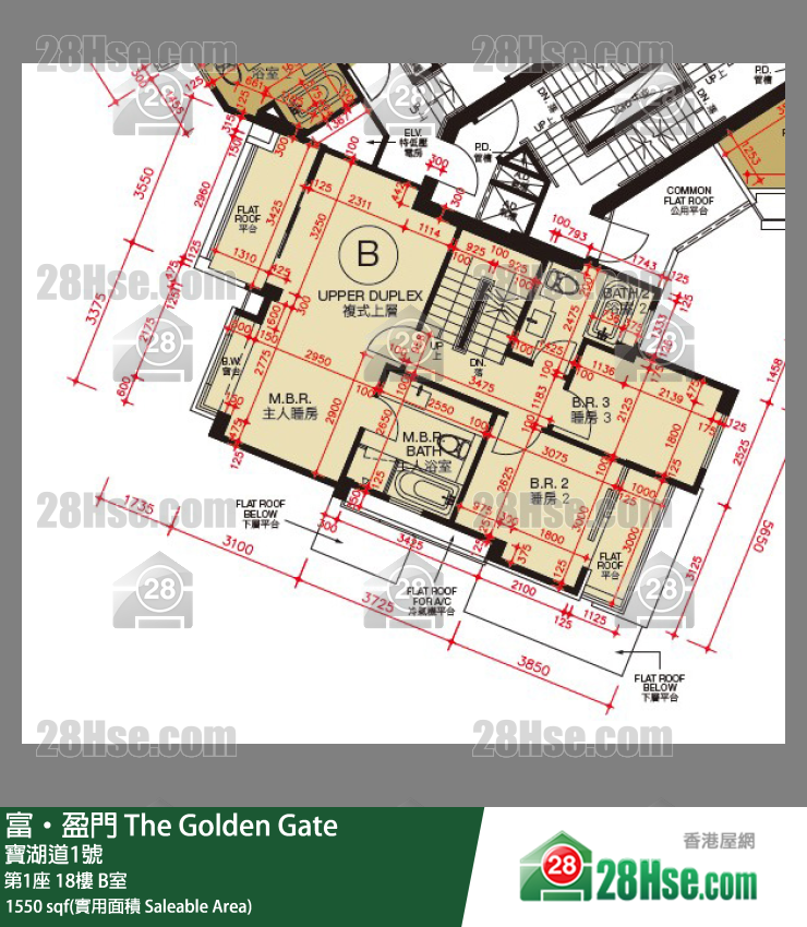 富盈門 第1座 18樓 B室 平面圖