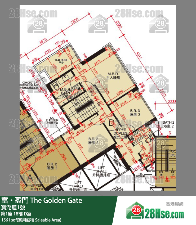 富盈门 第1座 18楼 D室 平面图