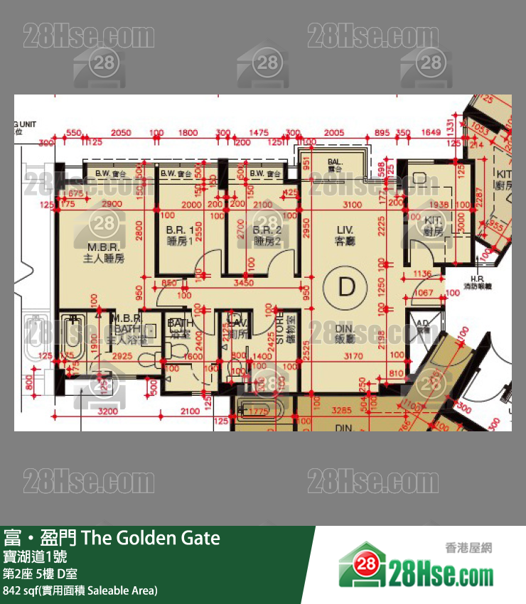 富盈门 第2座 5楼 D室 平面图
