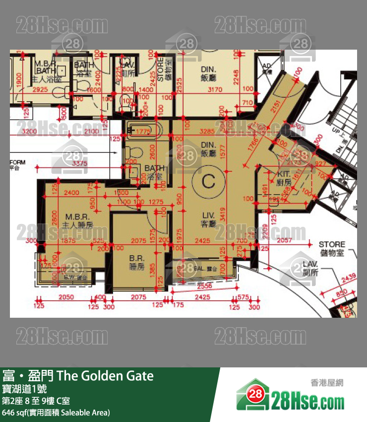 富盈门 第2座9楼 C室 平面图