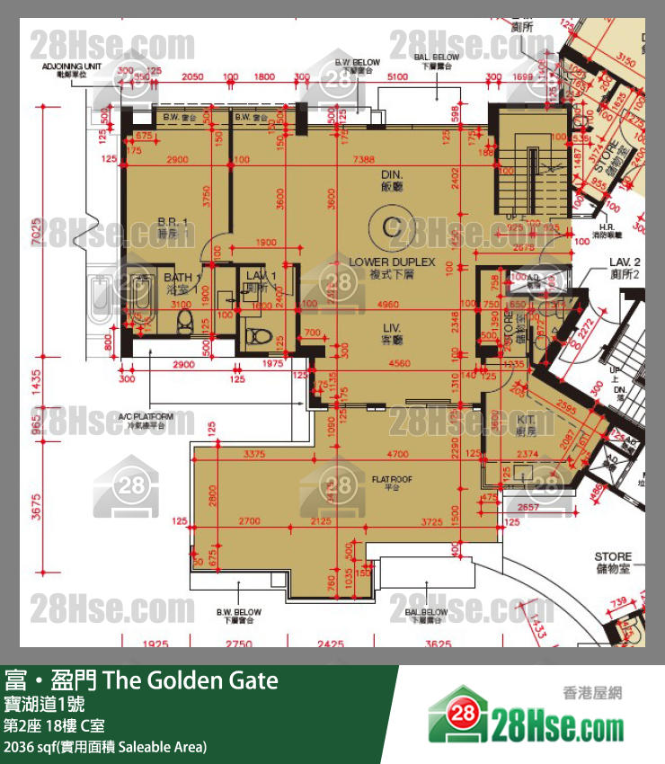富盈门 第2座 18楼 C室 平面图