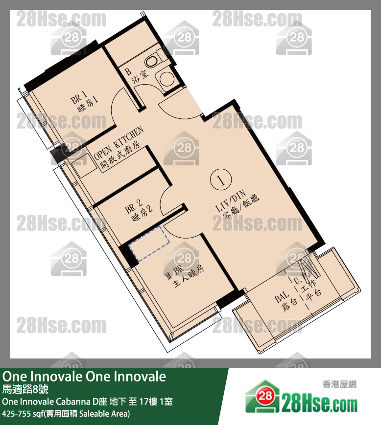 One Innovale One Innovale Cabanna D座 9樓 1室 平面圖