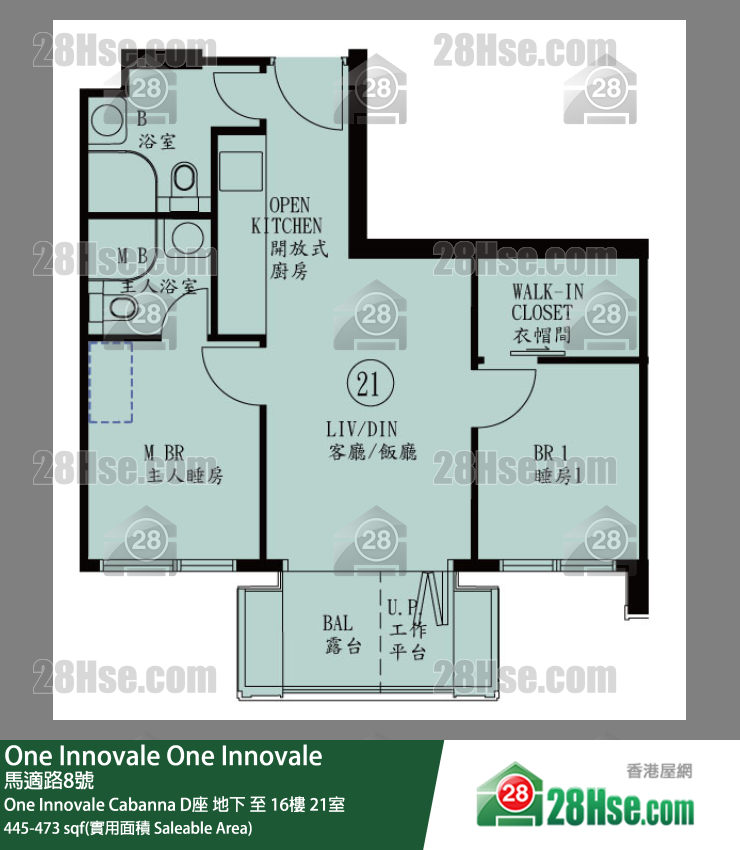 One Innovale One Innovale Cabanna D座 16樓 21室 平面圖