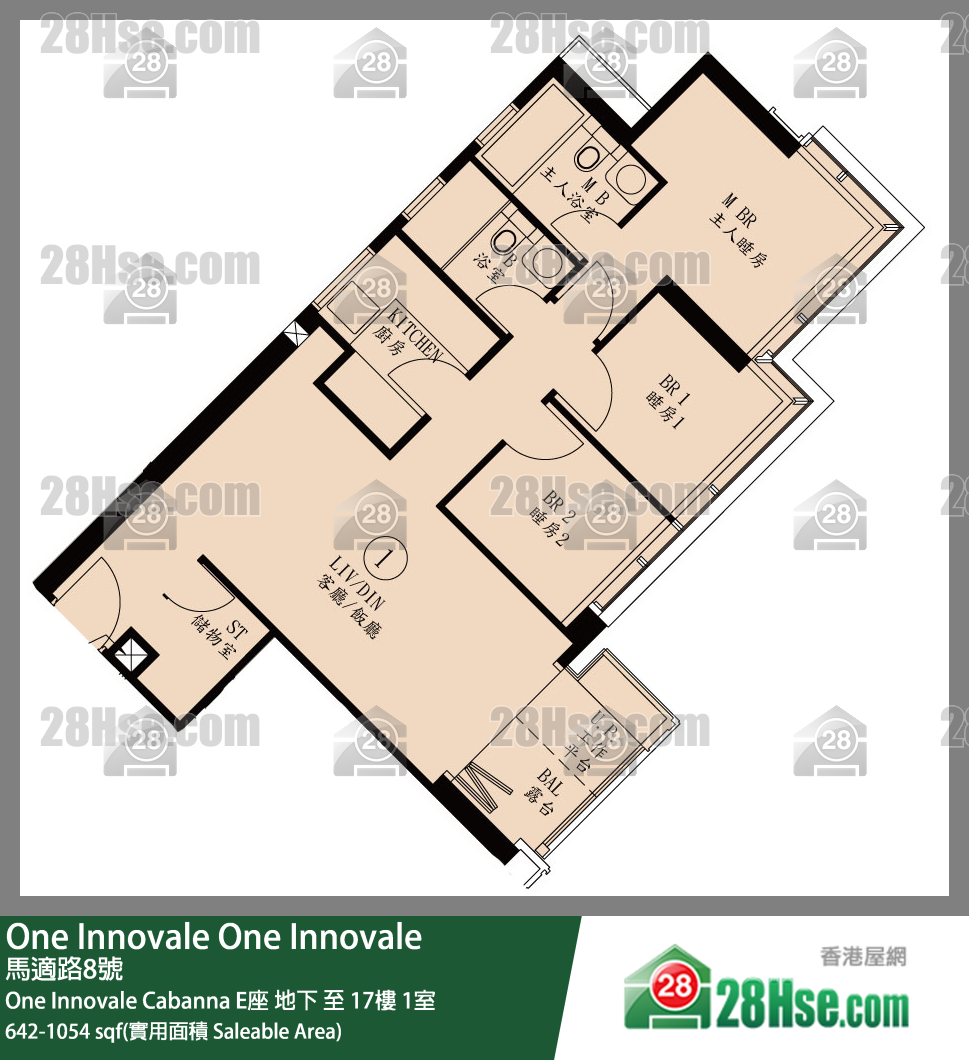 One Innovale One Innovale Cabanna E座 8樓 1室 平面圖