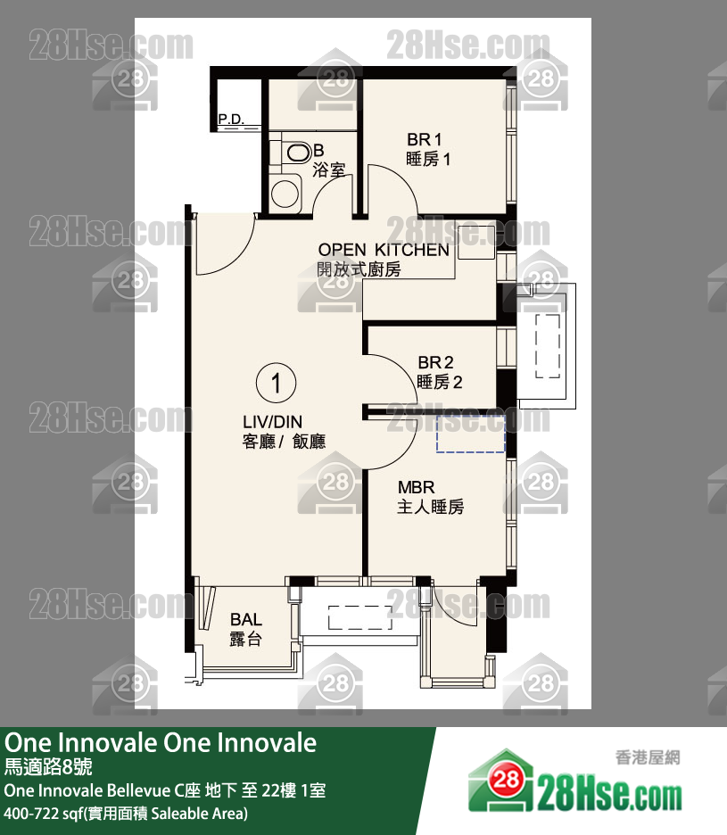 One Innovale One Innovale Bellevue C座 6樓 1室 平面圖
