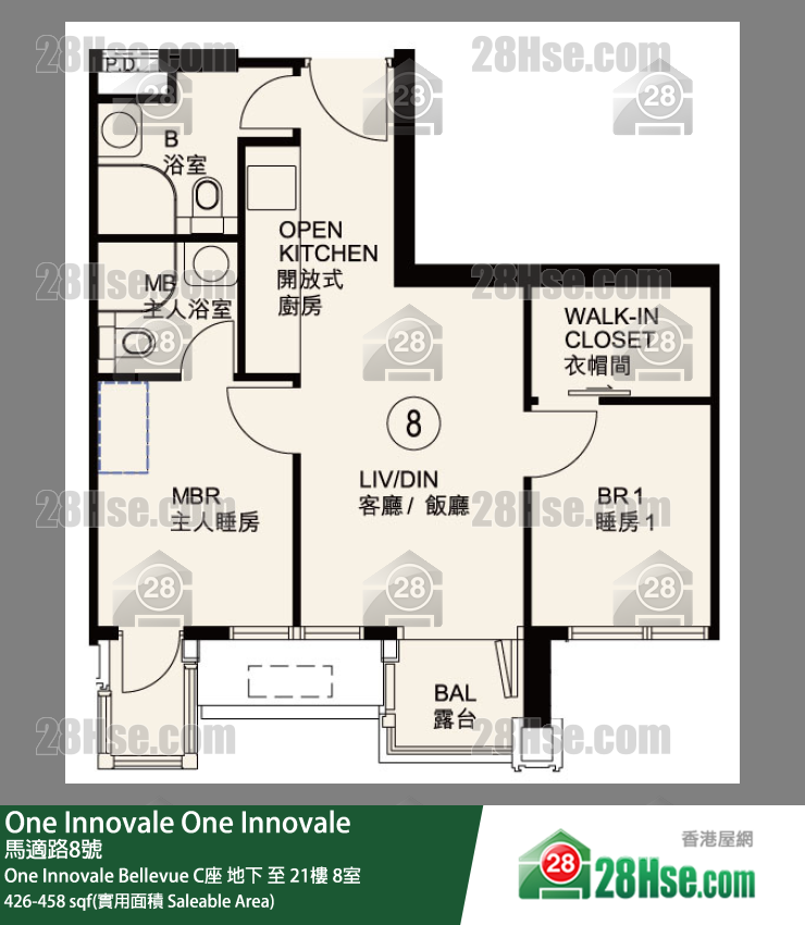 One Innovale One Innovale BellevueC座21樓 8室 平面圖