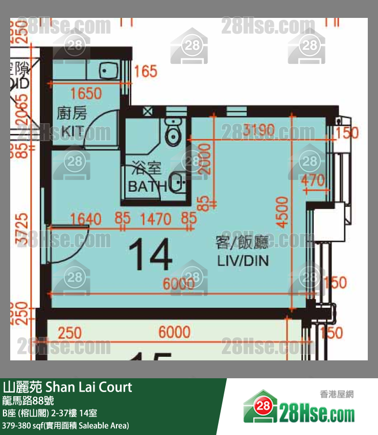山麗苑 B座 (榕山閣) 33樓 14室 平面圖